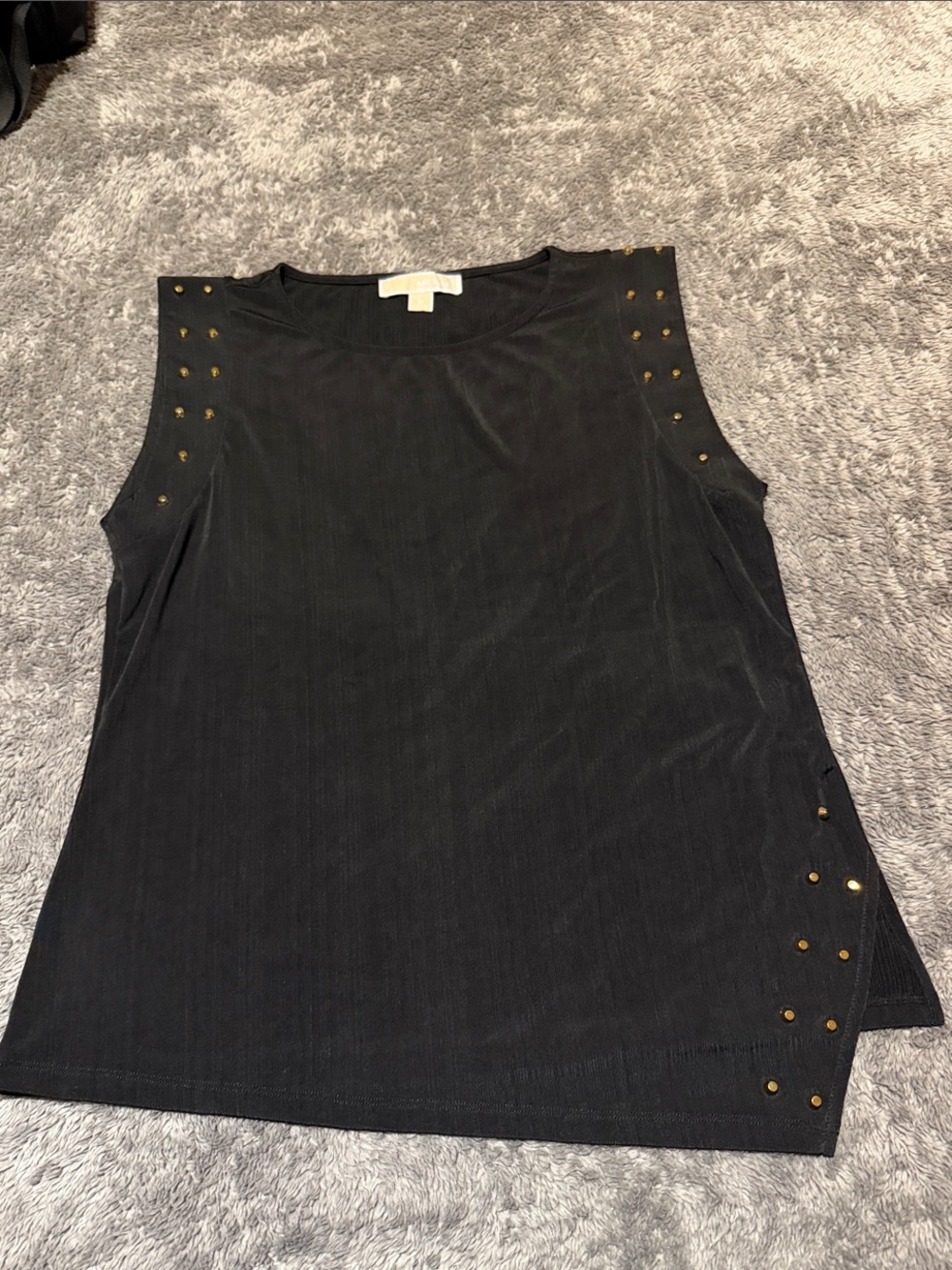 MICHAEL Michael Kors Black Stud-Detail Sleeveless Tank